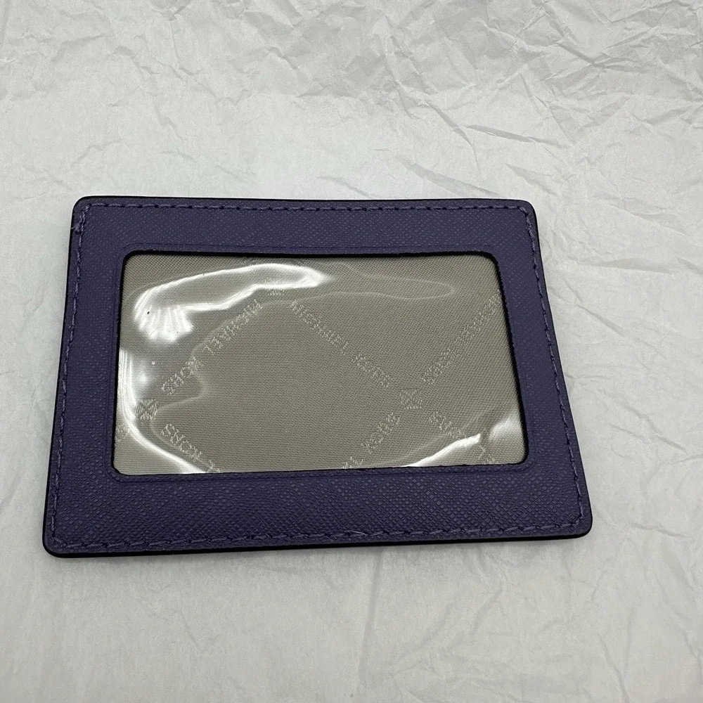 Michael Kors Leather Credit Card And ID Holder Lavender Purple 4"x3" - Picture 2 of 4